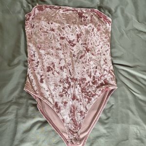 Baby Pink Velvet Body Suit